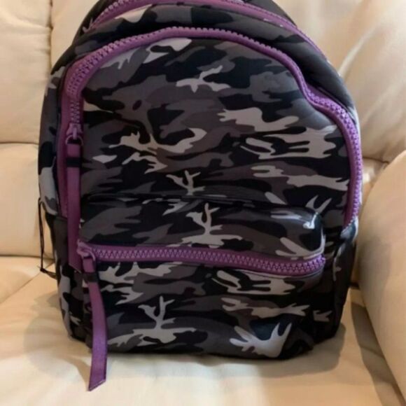 Clements Ribeiro ‘POP’ Full Size purple camouflage backpack 12X14 main image 8